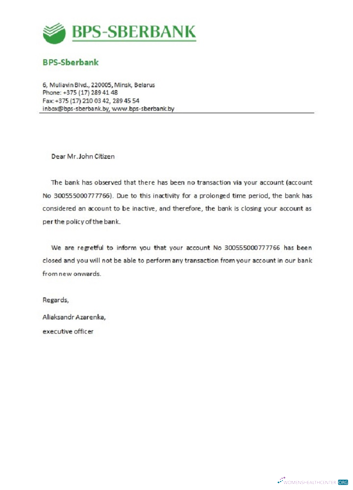 Download Belarus BPS SBERBANK closure reference Photoshop template